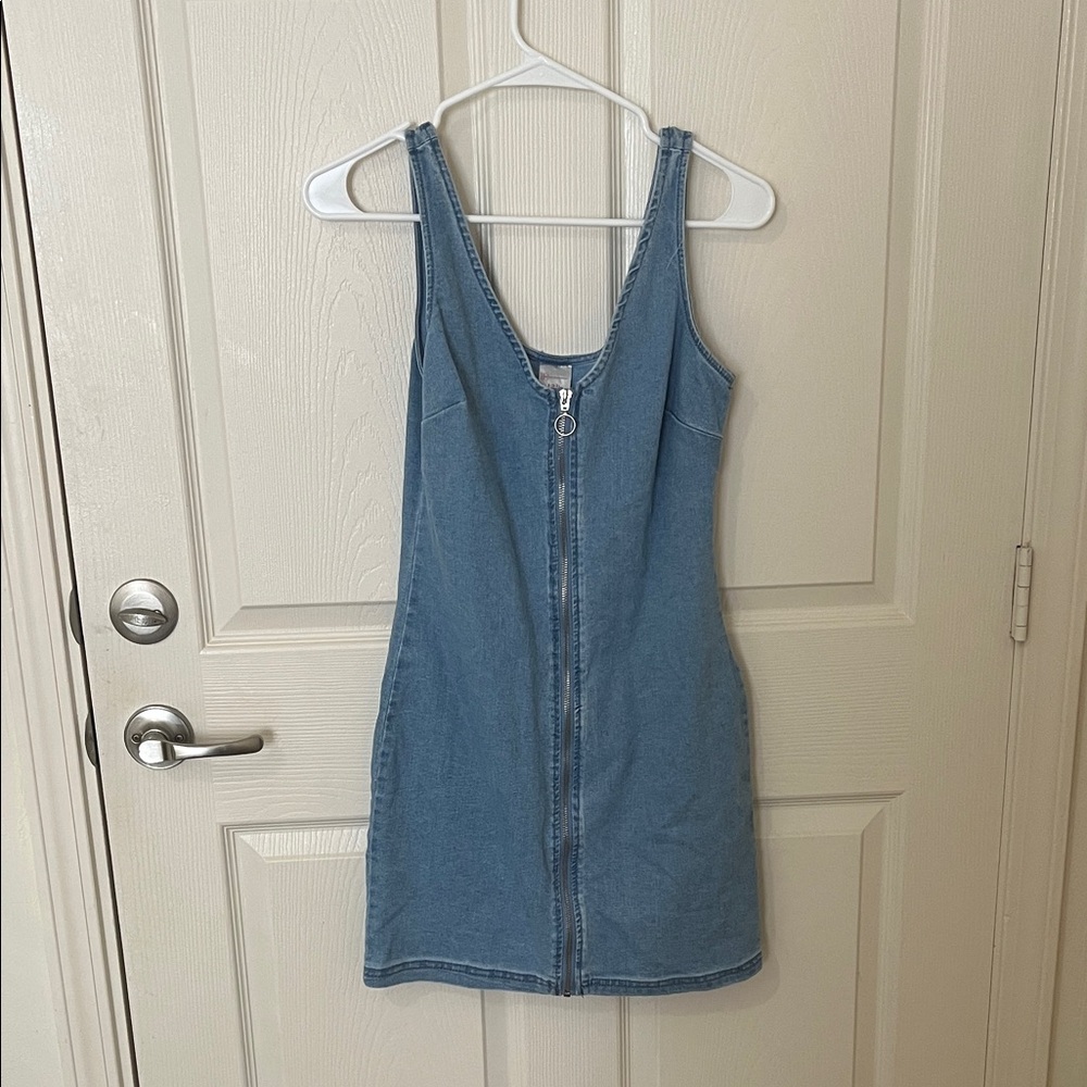 No Boundaries Light Blue Denim Mini Dress